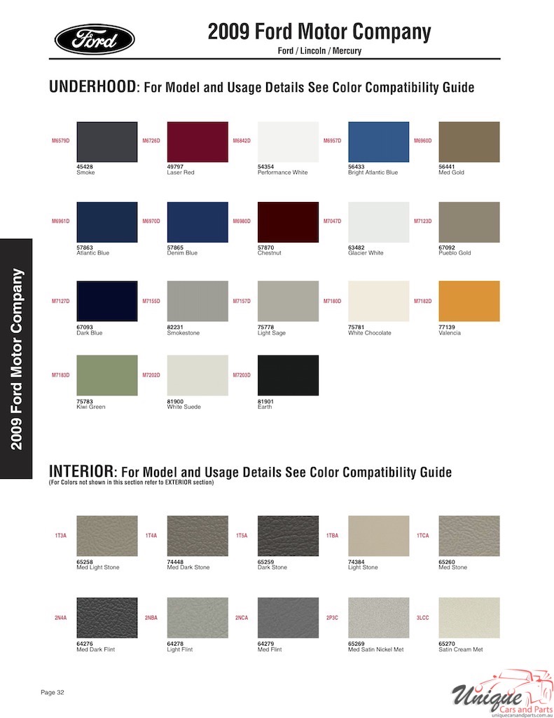 2009 Ford Paint Charts Sherwin-Williams 6